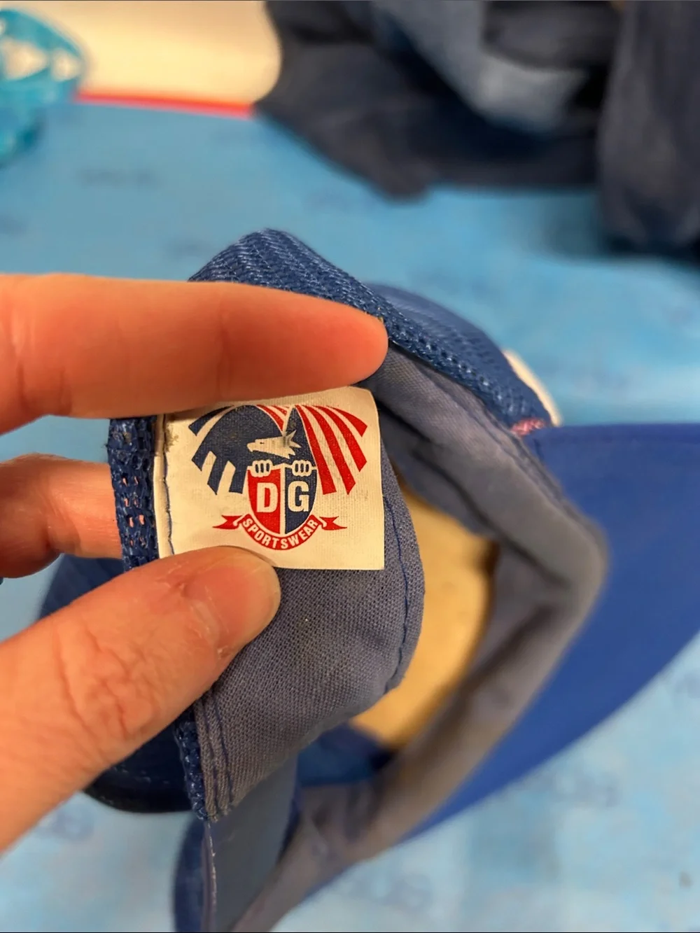 D&G Blue and White Sportswear Cap with Red Accent Logo vintage